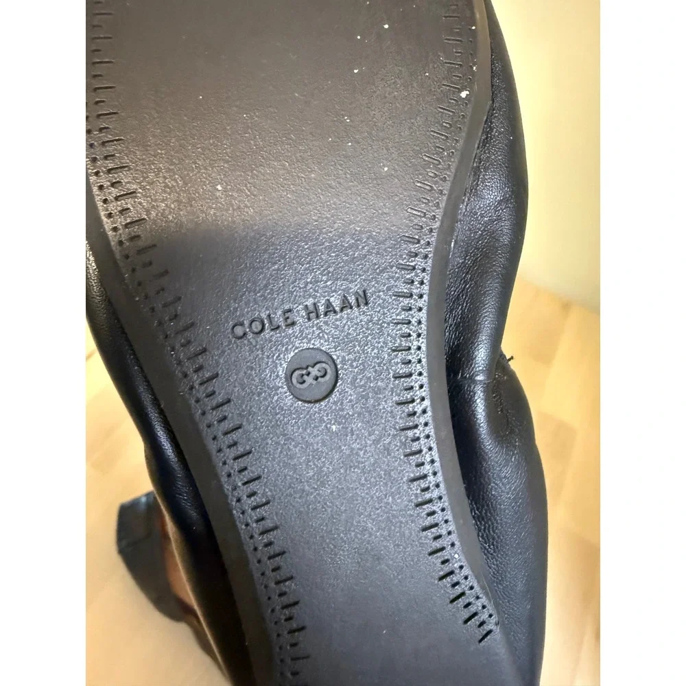 Cole Haan Black Patent‎ Bow Ballet Flats Women US 6 Made in Leather TOVA